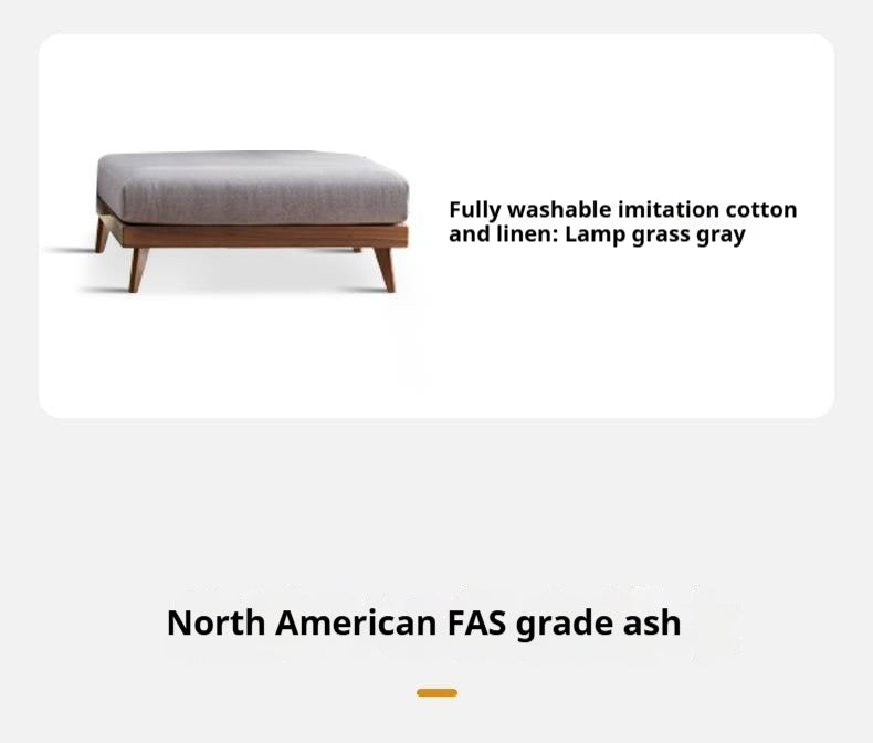 Ash, Oak, Black Walnut Solid Wood  Fabric Footstool-