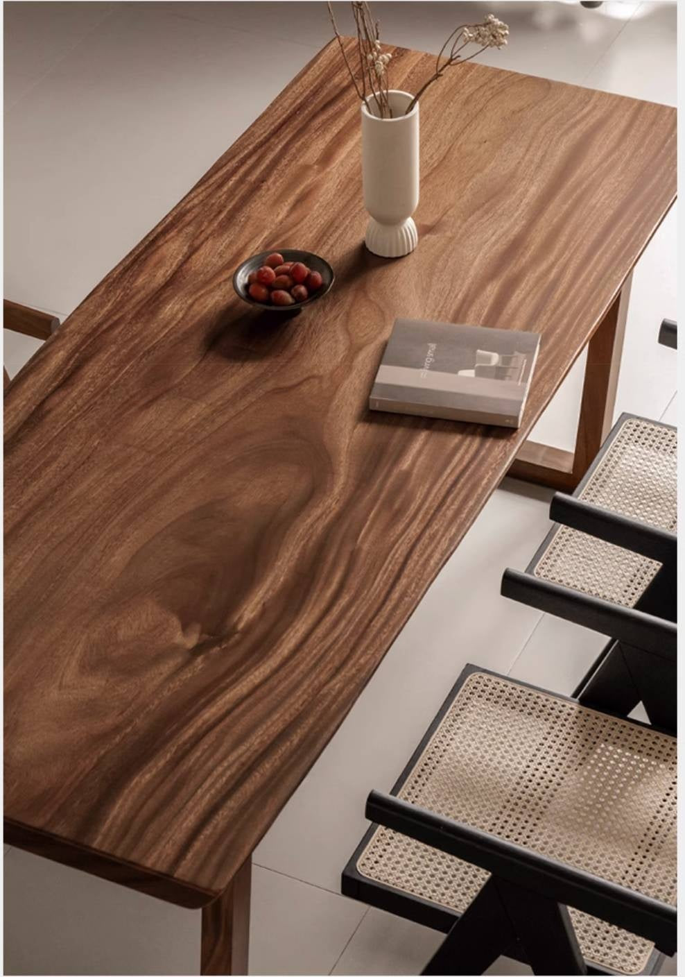 Black Walnut Solid Wood Wabi Sabi Style Dining Table Board