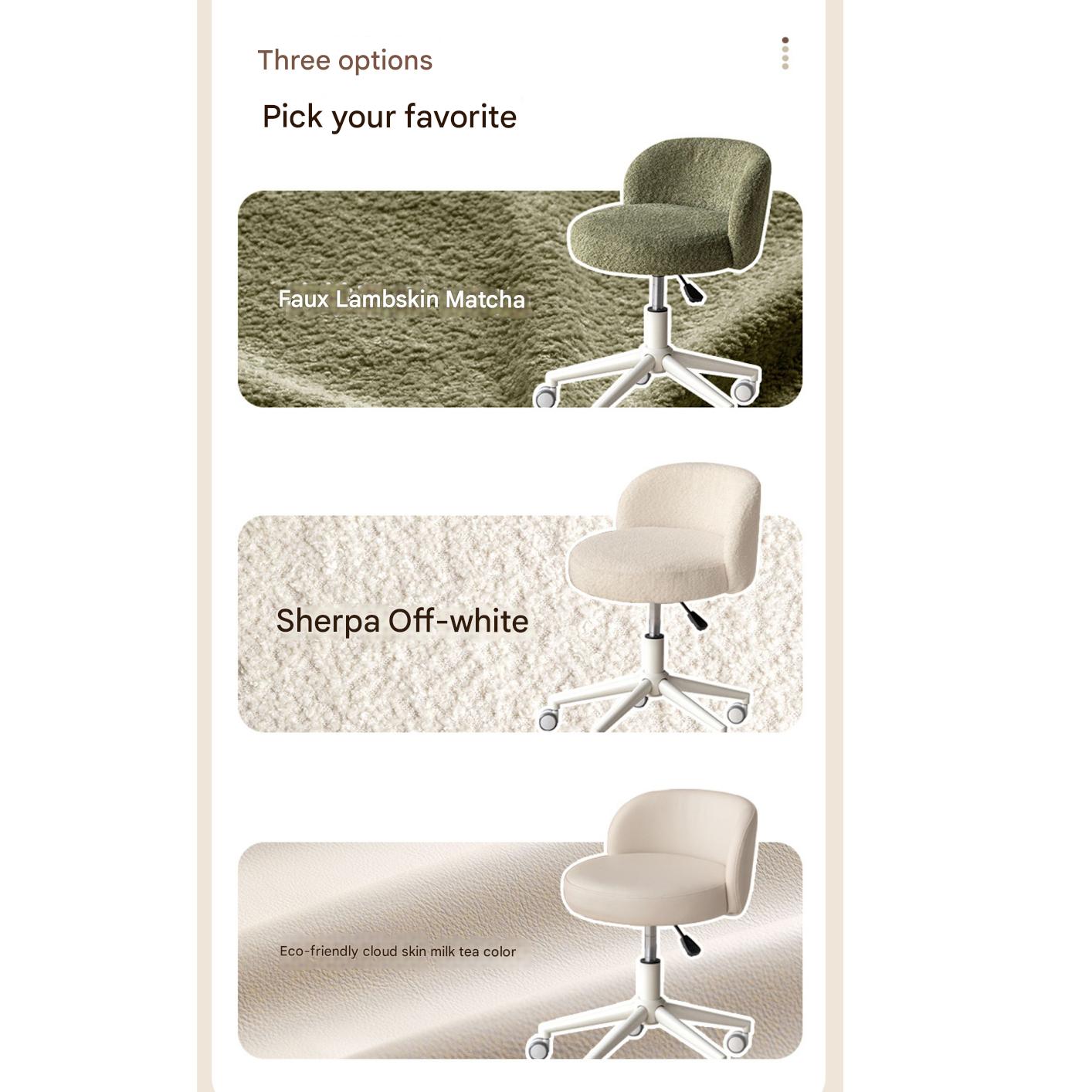 Eco-Leather, Imitation Sheepskin Makeup Stool