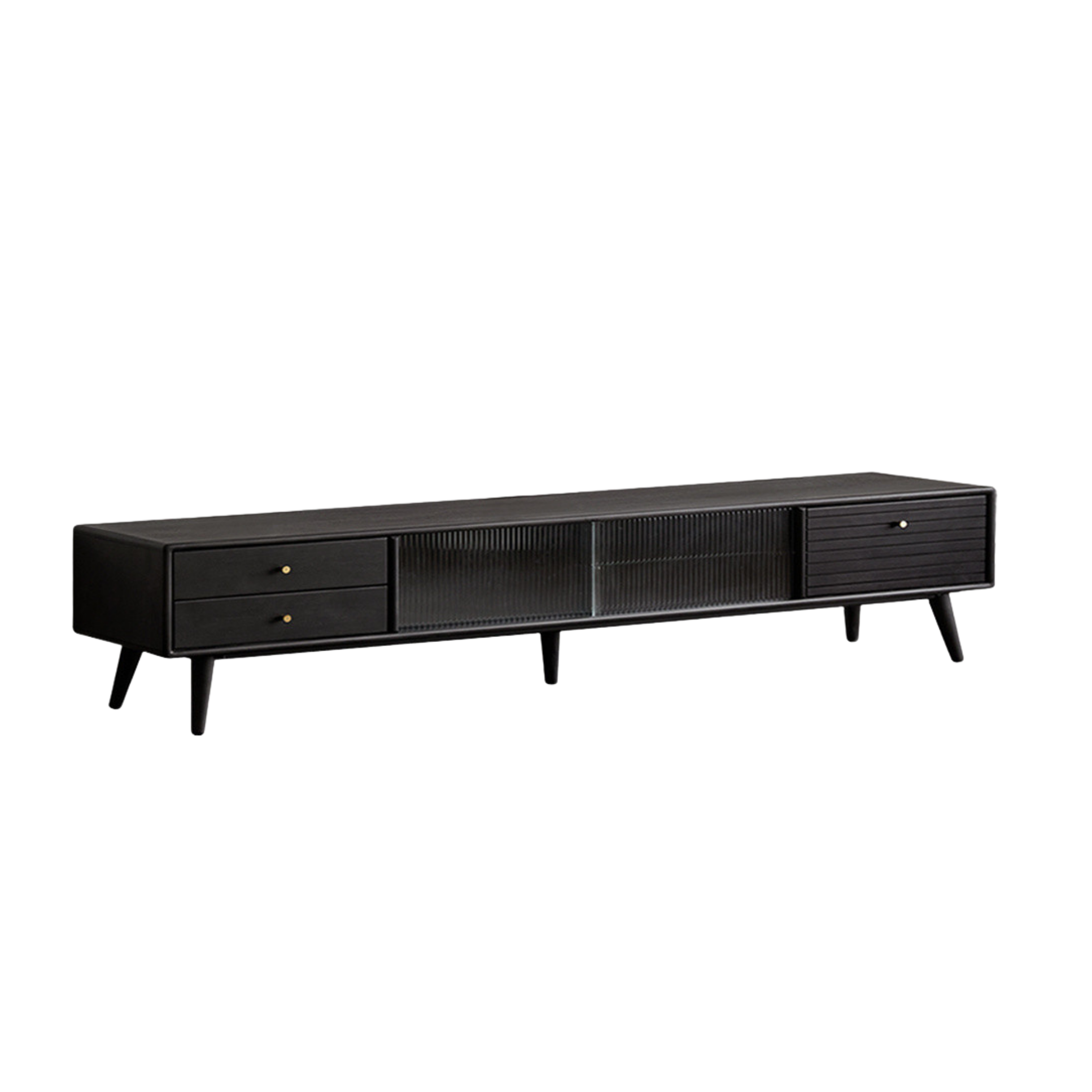 Solid Rubberwood, Oak Solid Wood Scandinavian TV Stand