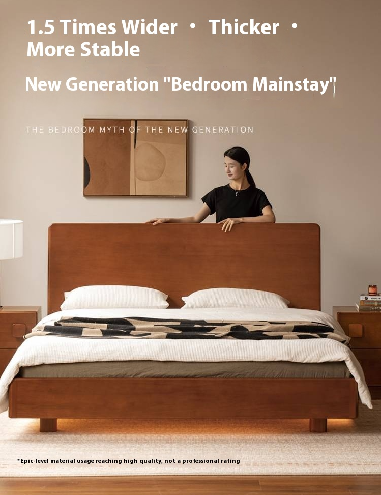 Poplar Solid Wood Multifunctional Luminous Bed