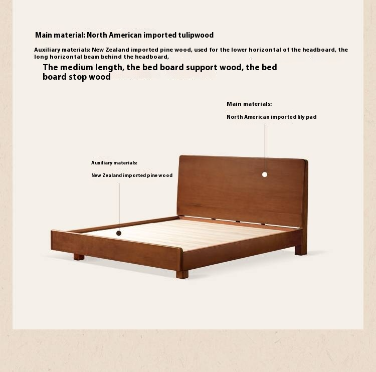 Poplar Solid Wood Multifunctional Luminous Bed