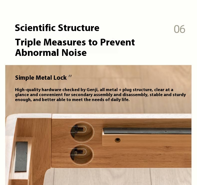 Rubberwood Solid Wood Bed