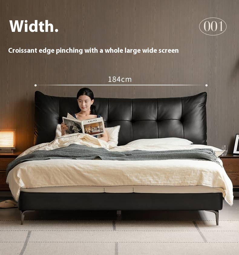 Genuine Leather Luxury Soft Bed