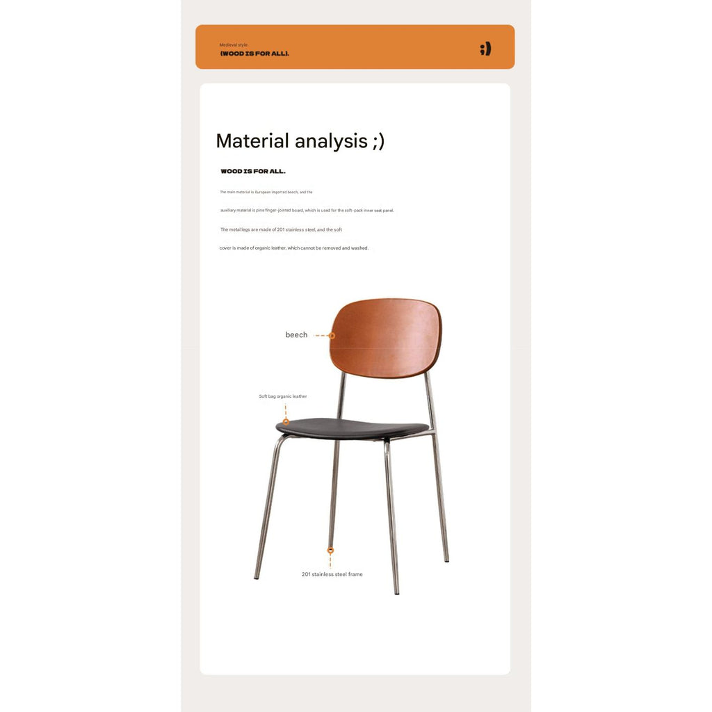 Beech Solid Wood Middle-Ancient Style Dining Chair