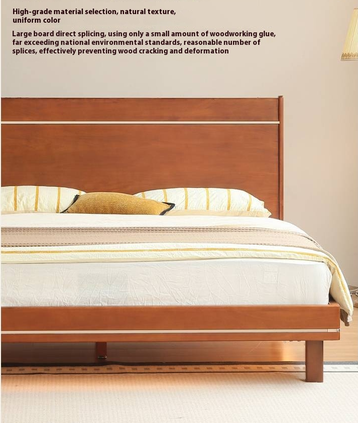 Poplar Solid Wood Luminous Bed Bauhaus Style