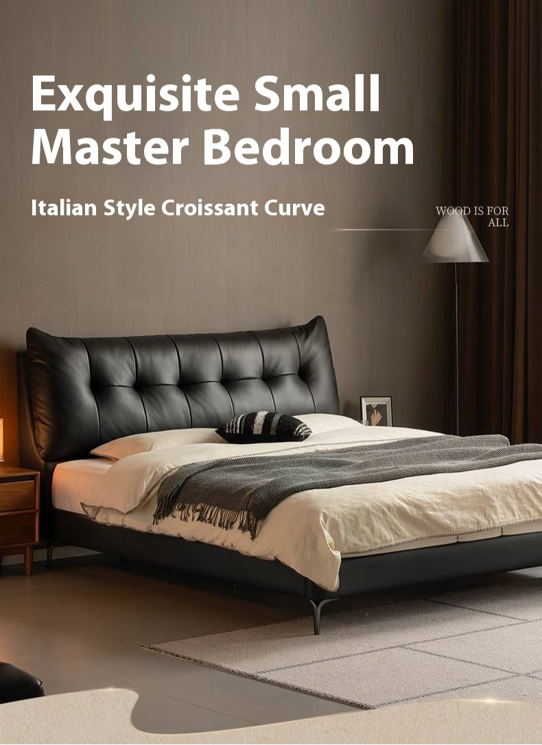 Genuine Leather Luxury Soft Bed