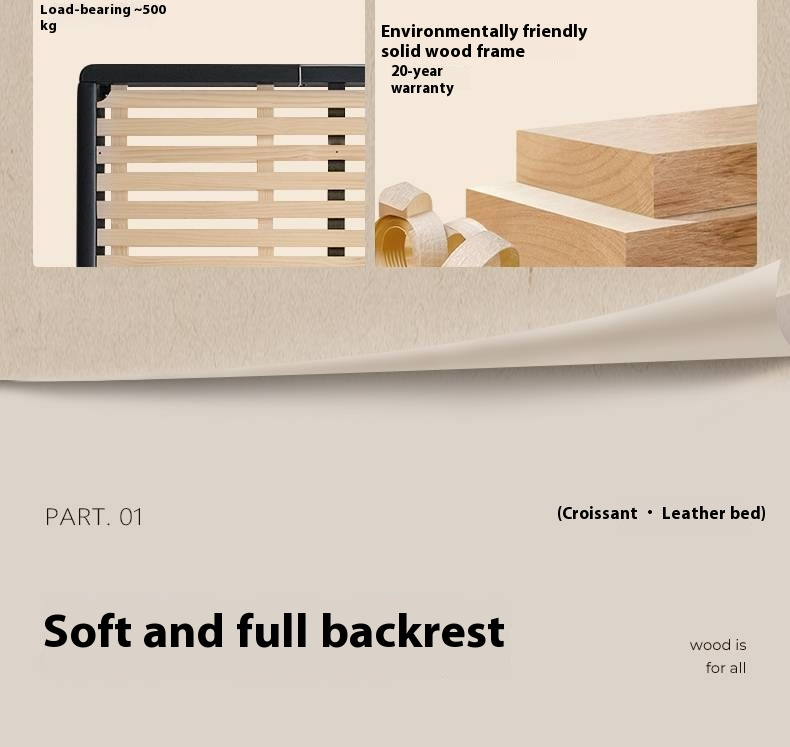 Genuine Leather Luxury Soft Bed