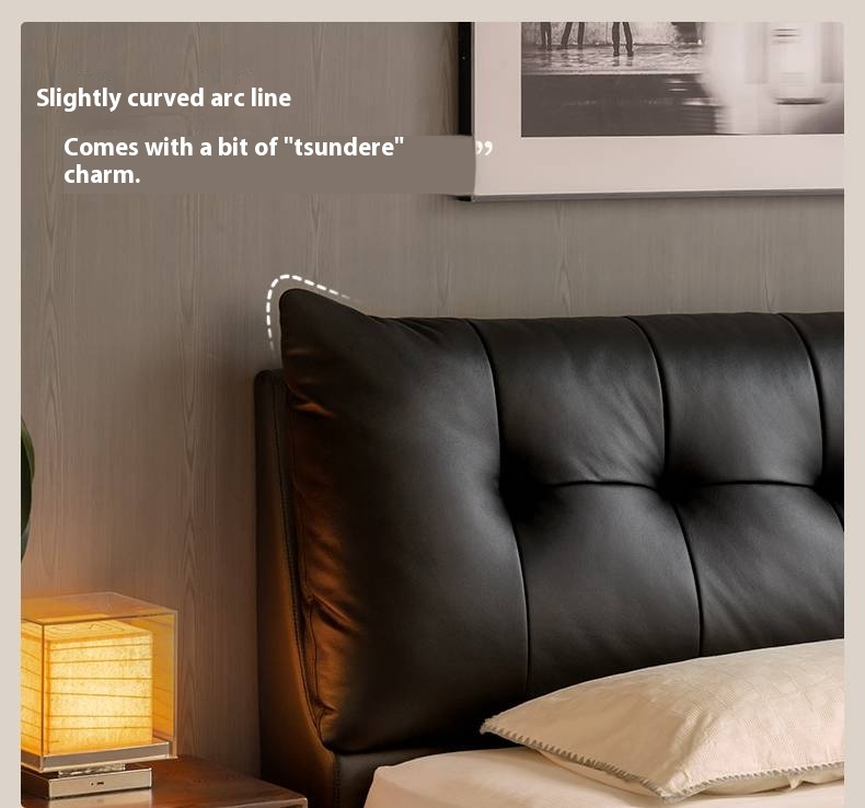 Genuine Leather Luxury Soft Bed