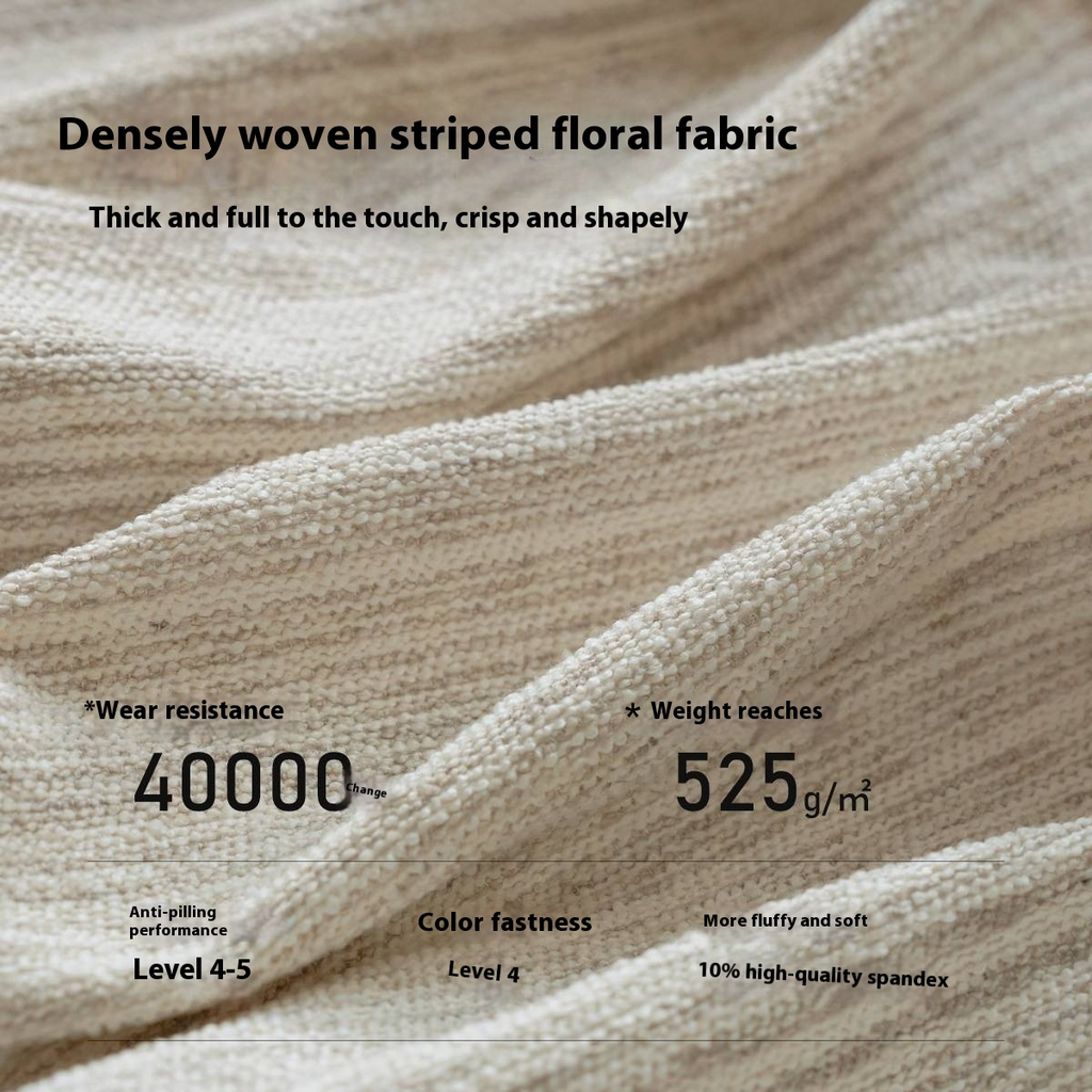 Fabric Beige Soft Bed Modern Style