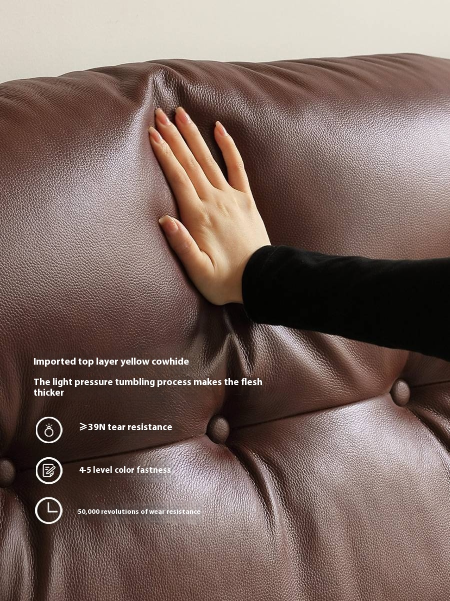 Leather American Retro Bed With Light