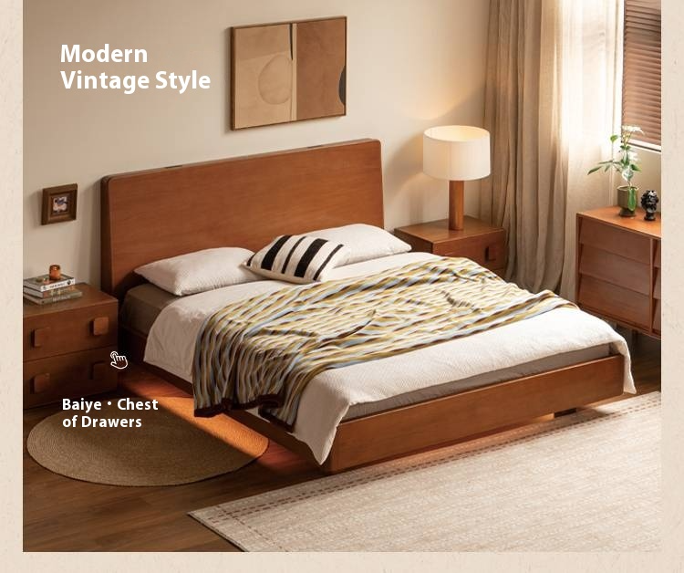 Poplar Solid Wood Multifunctional Luminous Bed