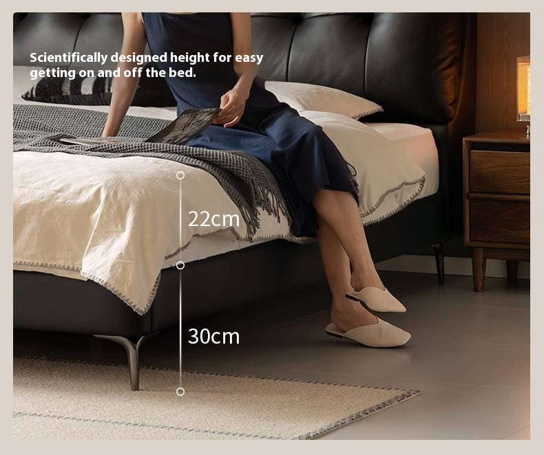 Genuine Leather Luxury Soft Bed