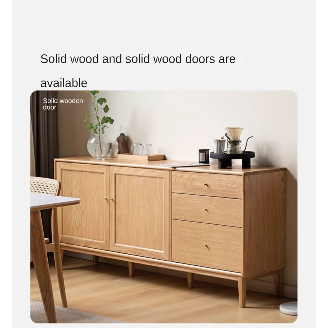 Oak Solid Wood Rock Board Modern Sideboard