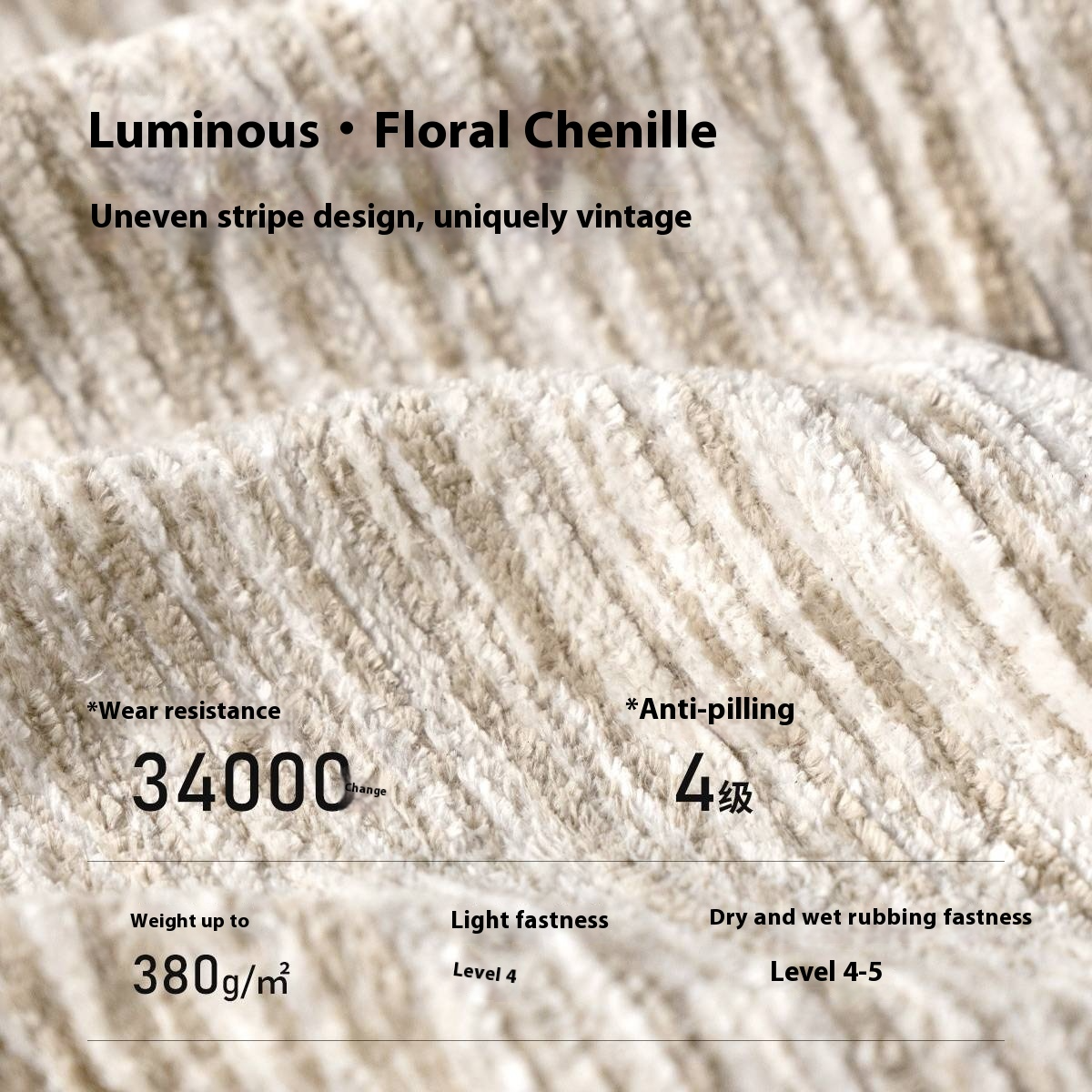 Fabric Chenille Soft Backrest Bed French Retro Style