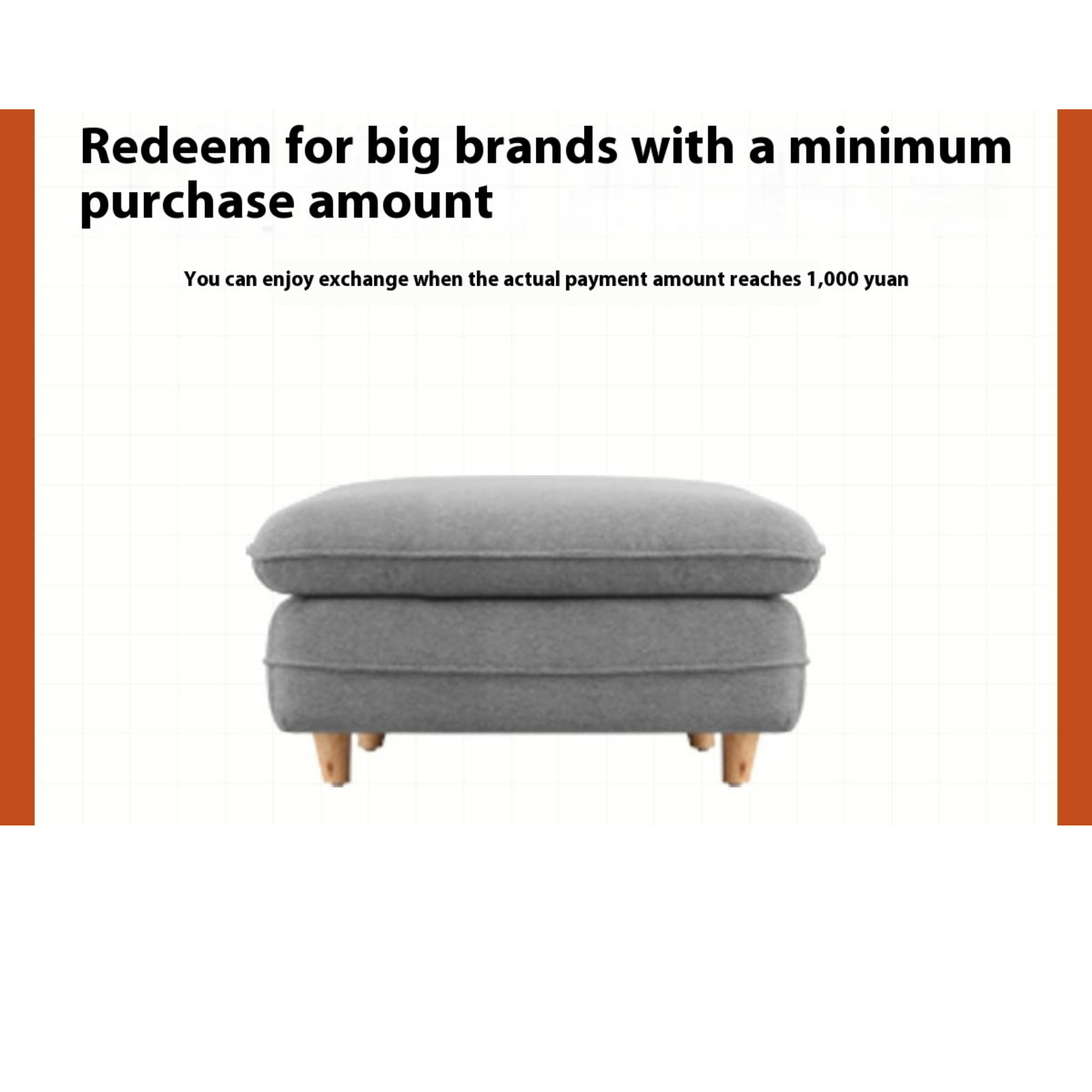 Fabric Wooden Modern Sofa Footstool