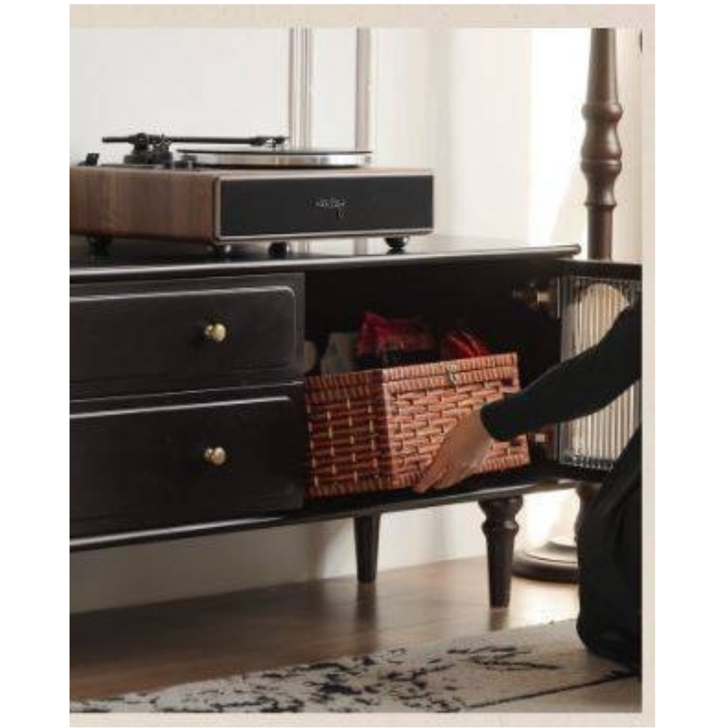 Solid RubberWood French Retro TV Stand