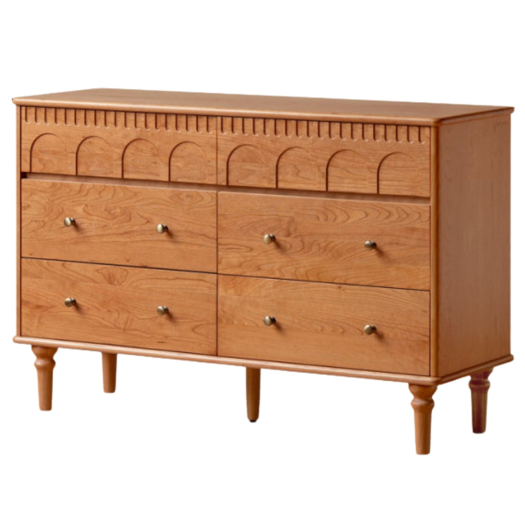 Cherry Solid Wood French Retro Bucket Cabinet