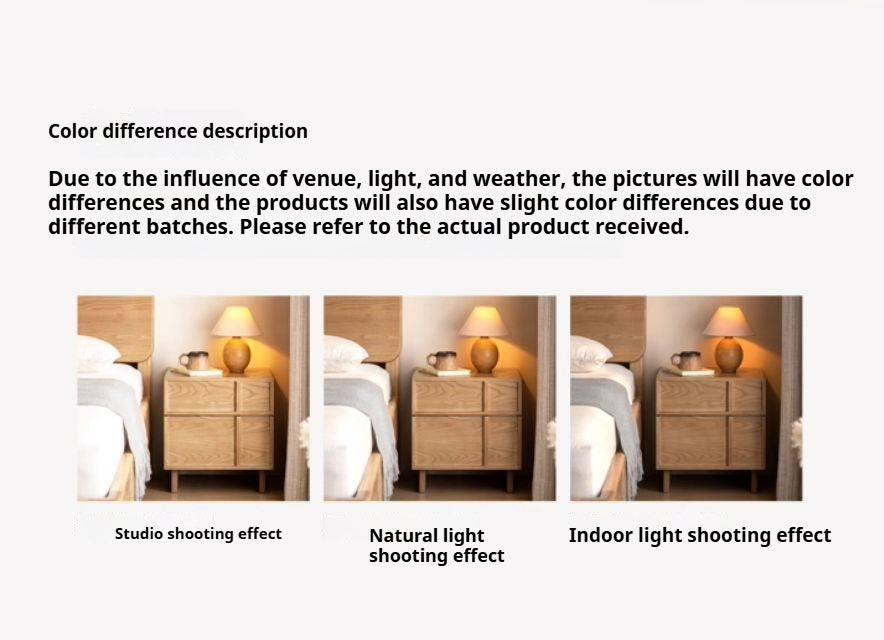 Ash Solid Wood Wabi-Sabi Style Nightstand