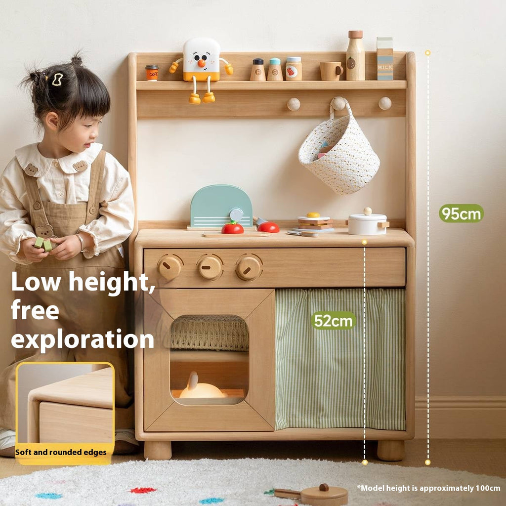 Poplar Solid Wood Montessori Kids Kitchen Cabinet