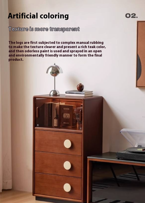 Poplar Solid Wood Antique Style Floor Side Cabinet