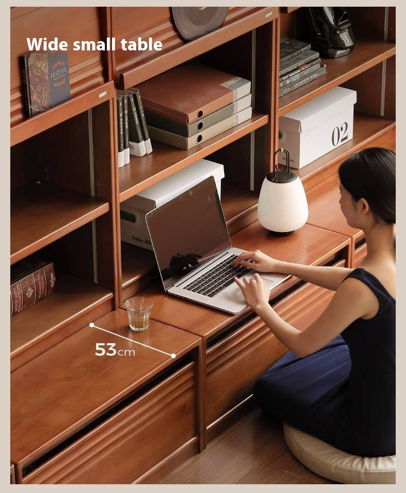 Poplar Solid Wood Antique Style Bookshelf Combination