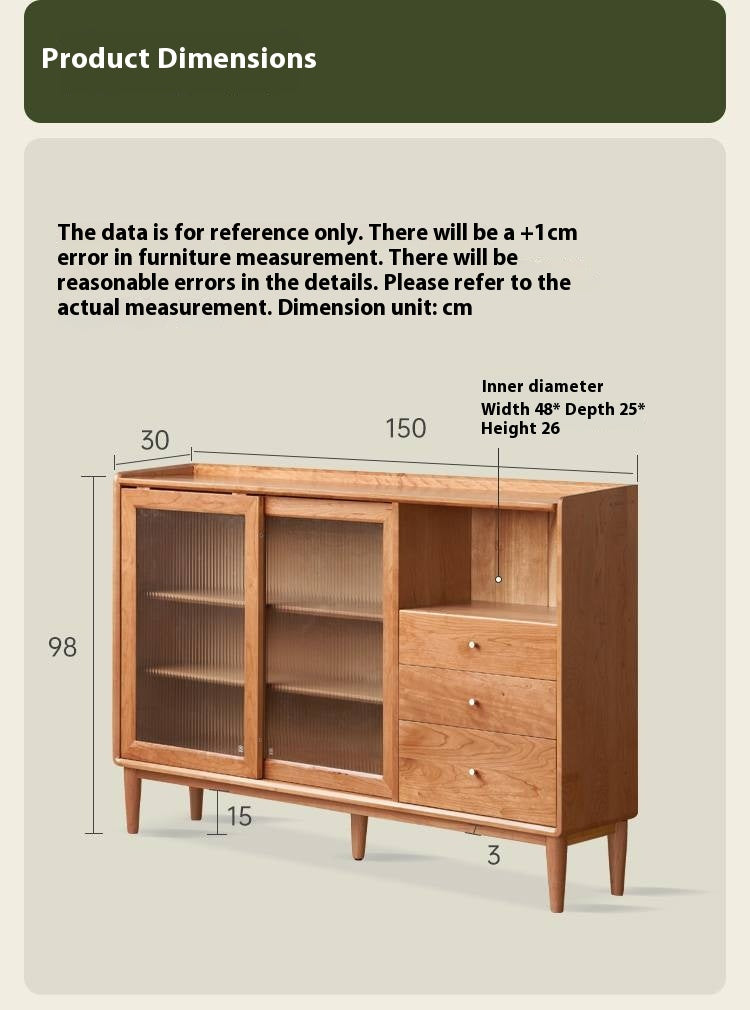 Cherry, Ash Solid Wood Ancient Style Ultra Thin Side Cabinet