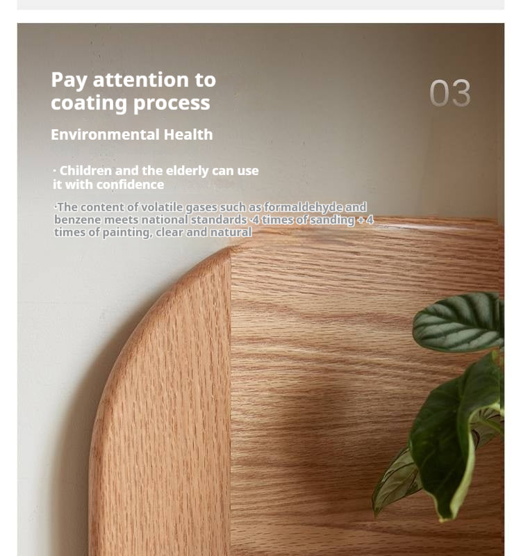 Oak Solid Wood Bookshelf Household Corner  Storage Rack