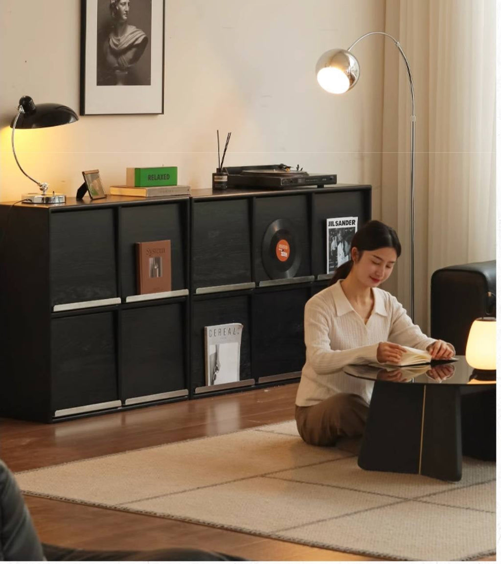 Oak Solid Wood Bauhaus Bookcase Module Combination