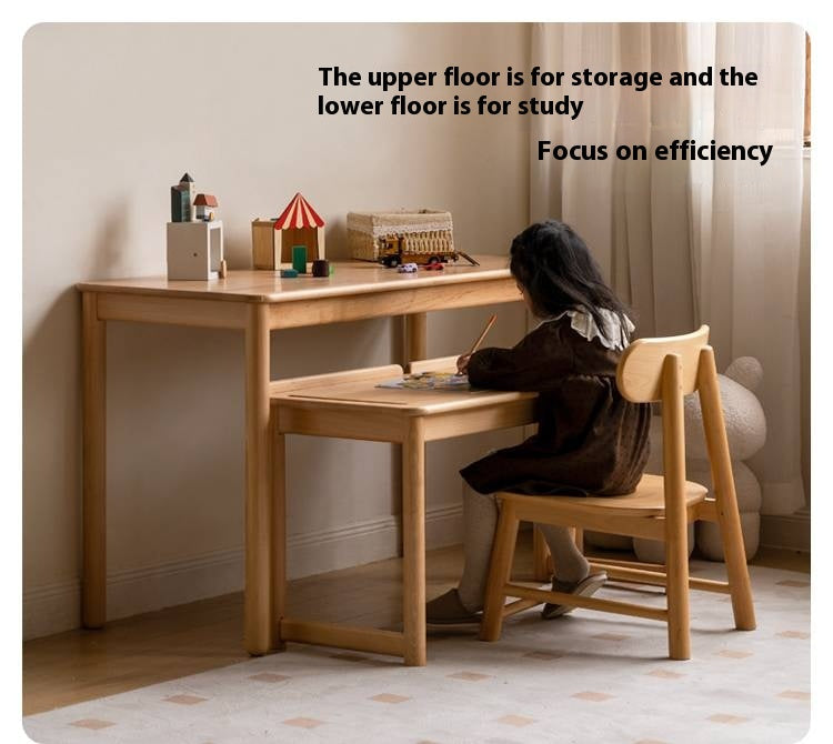 Beech Solid Wood Children's Learning Desk.