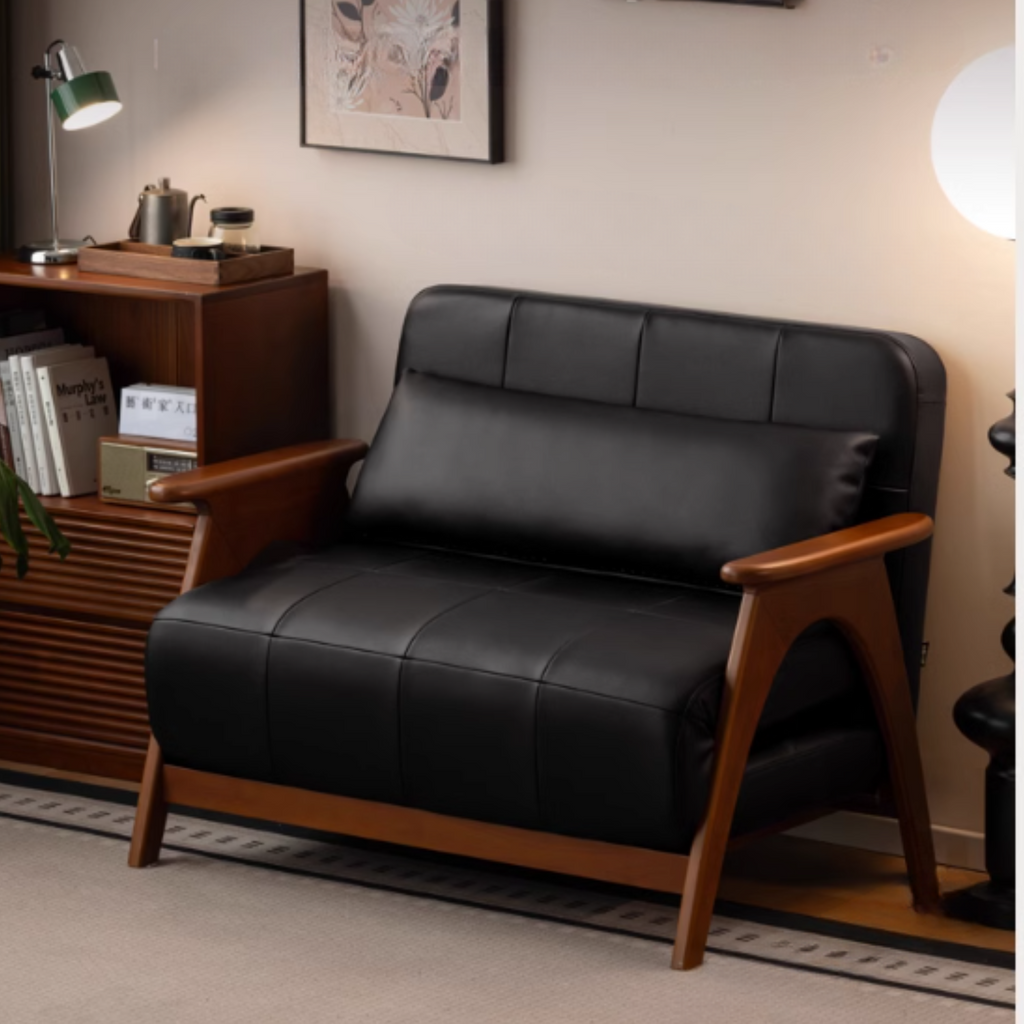 Beech, Oak Solid Wood Foldable Dual Ancient Style Sofa Bed.