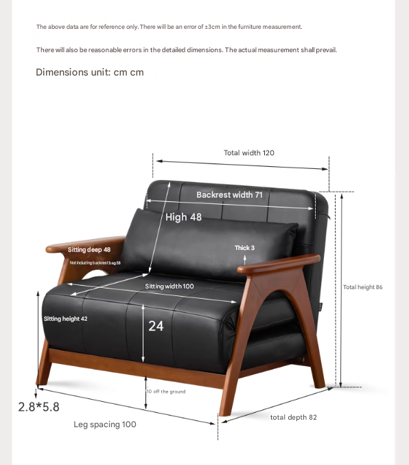 Beech, Oak Solid Wood Foldable Dual Ancient Style Sofa Bed.