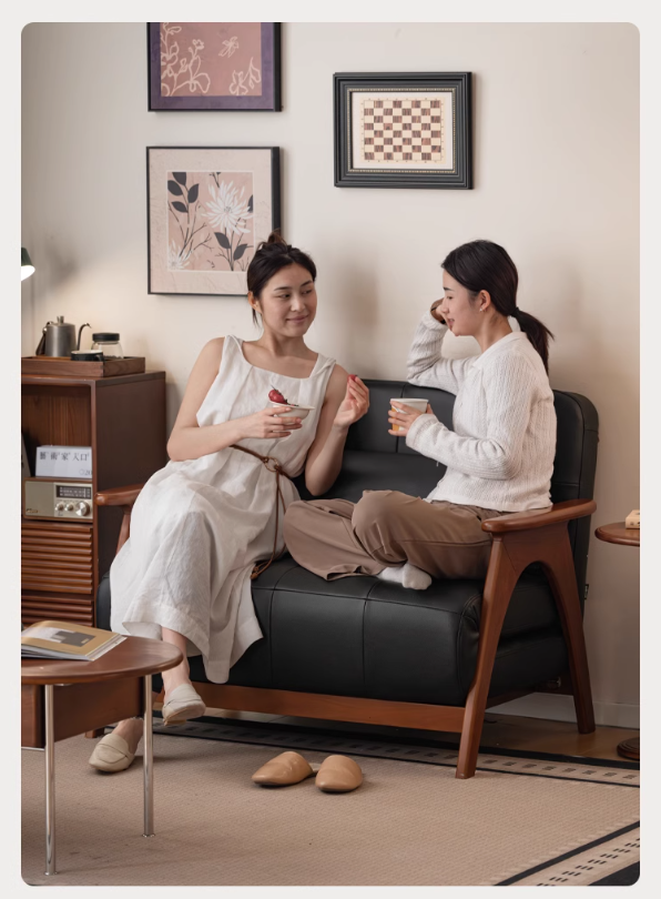 Beech, Oak Solid Wood Foldable Dual Ancient Style Sofa Bed.