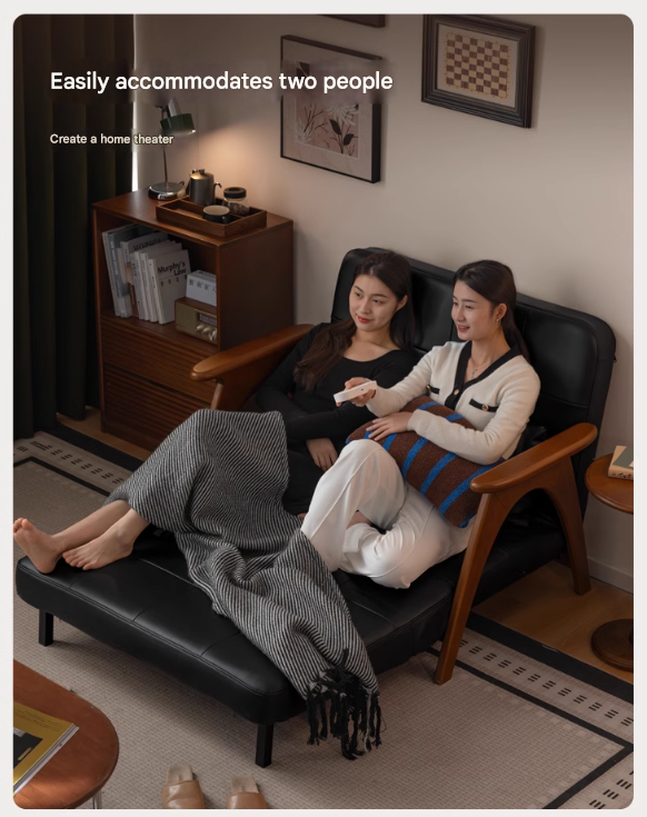 Beech, Oak Solid Wood Foldable Dual Ancient Style Sofa Bed.