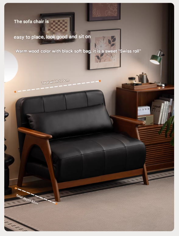 Beech, Oak Solid Wood Foldable Dual Ancient Style Sofa Bed.