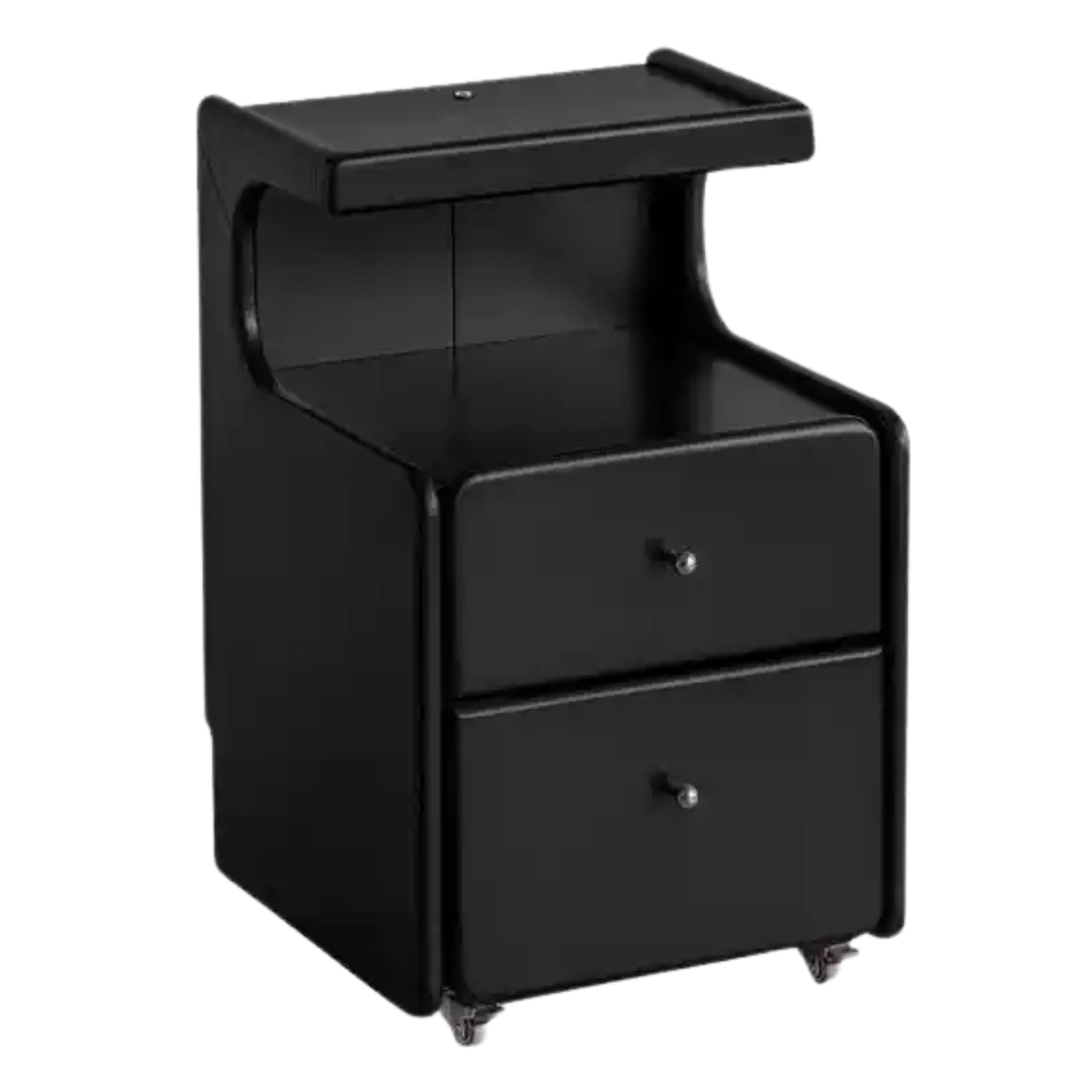 Rubber Solid Wood Multi Functional Nightstand.