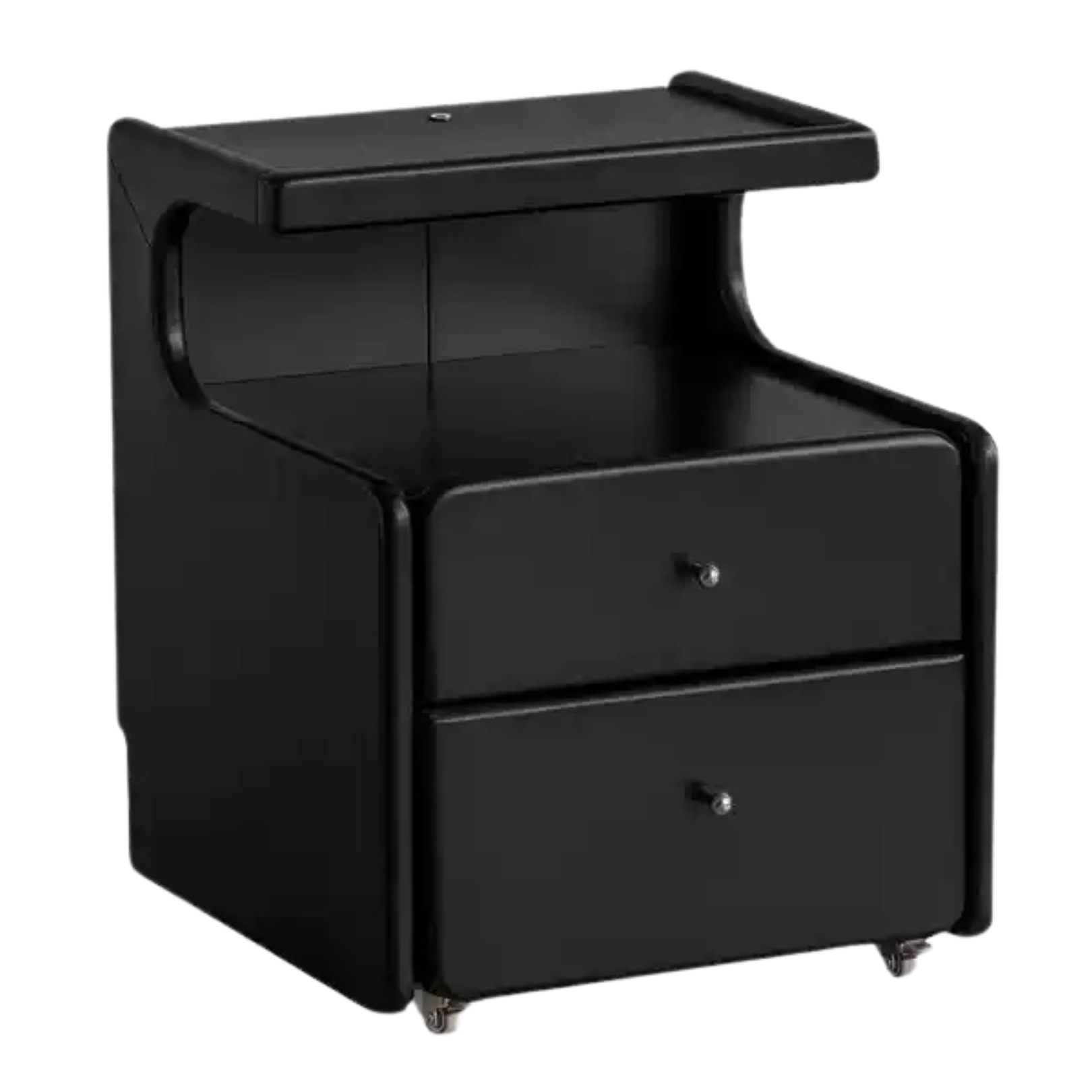 Rubber Solid Wood Multi Functional Nightstand.
