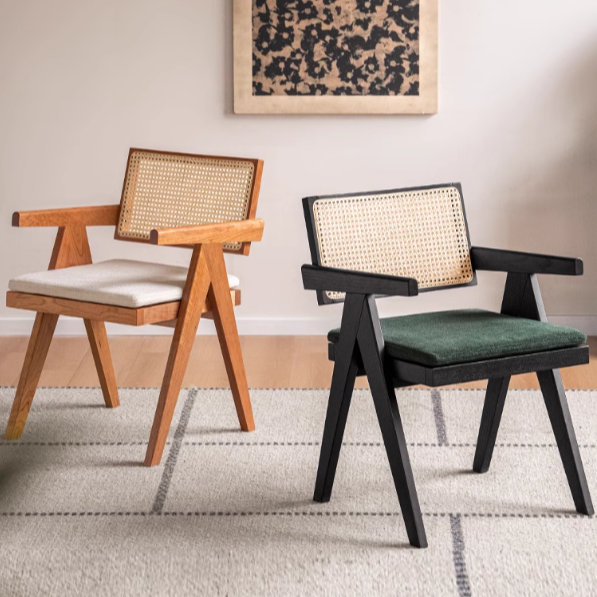 Ash, Oak, Cherry Solid Wood Light Luxury Leisure Dining Chair