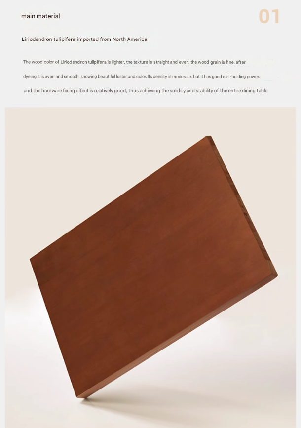 Poplar Solid Wood Bauhaus Retro Antique Style Dining Table