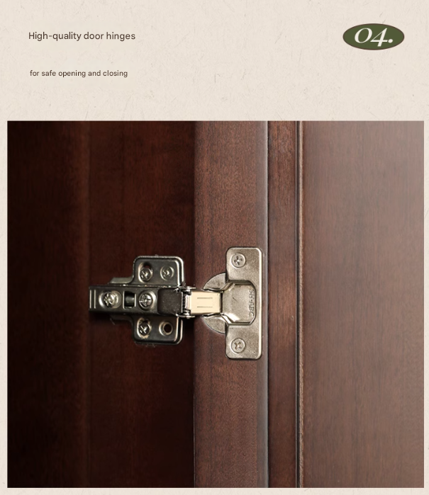 Poplar Solid Wood  American Retro Double Door Wardrobe.