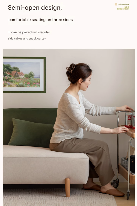 Fabric Modern Simple Double Sofa.