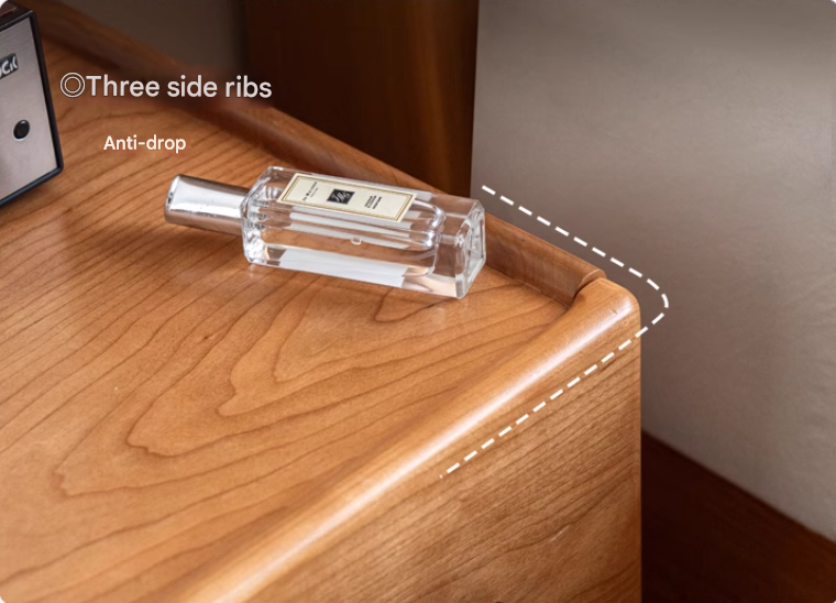 Cherry Solid Wood Retro Two Drawn Nightstand