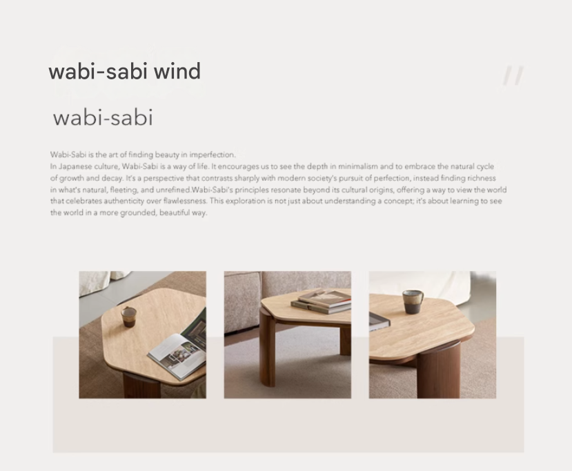 Sandalwood, Black Walnut Solid Wood Rock Plate Coffee Table