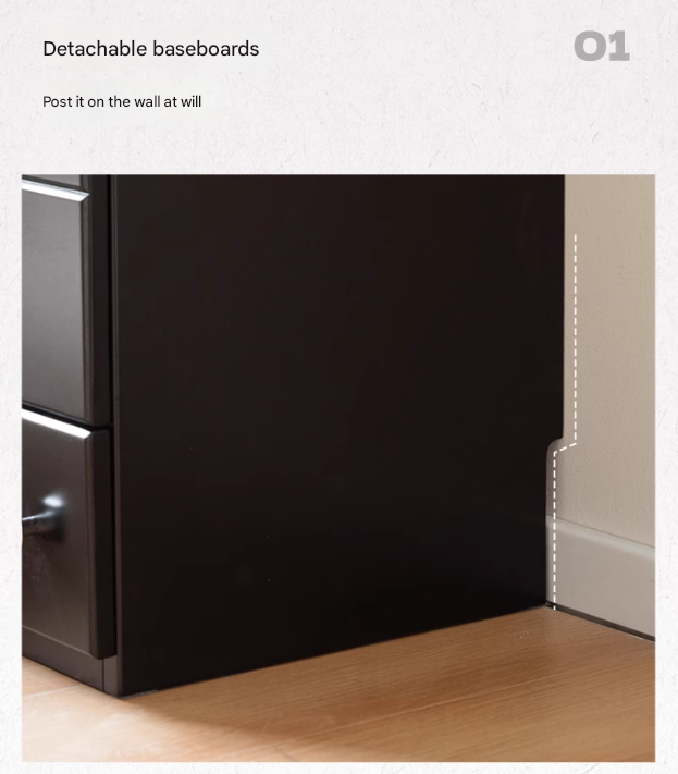 Solid Rubberwood Modern Modular Drawer Cabinet