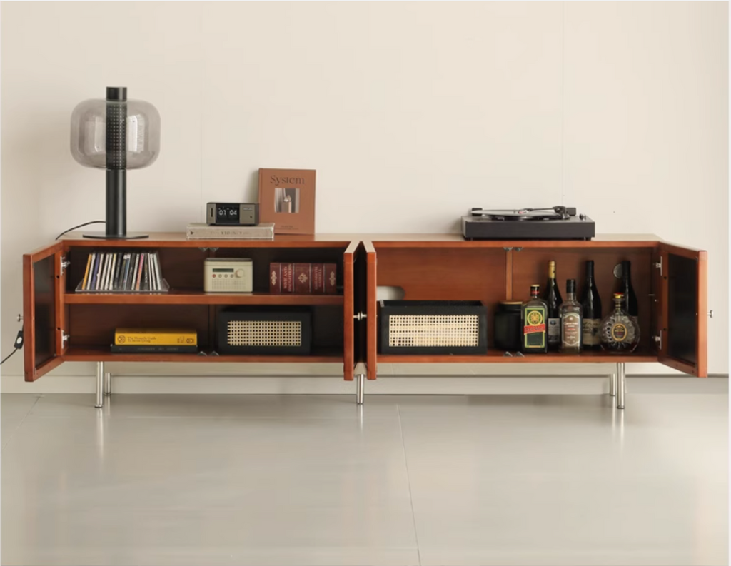 Poplar Solid Wood Bauhaus TV Stand