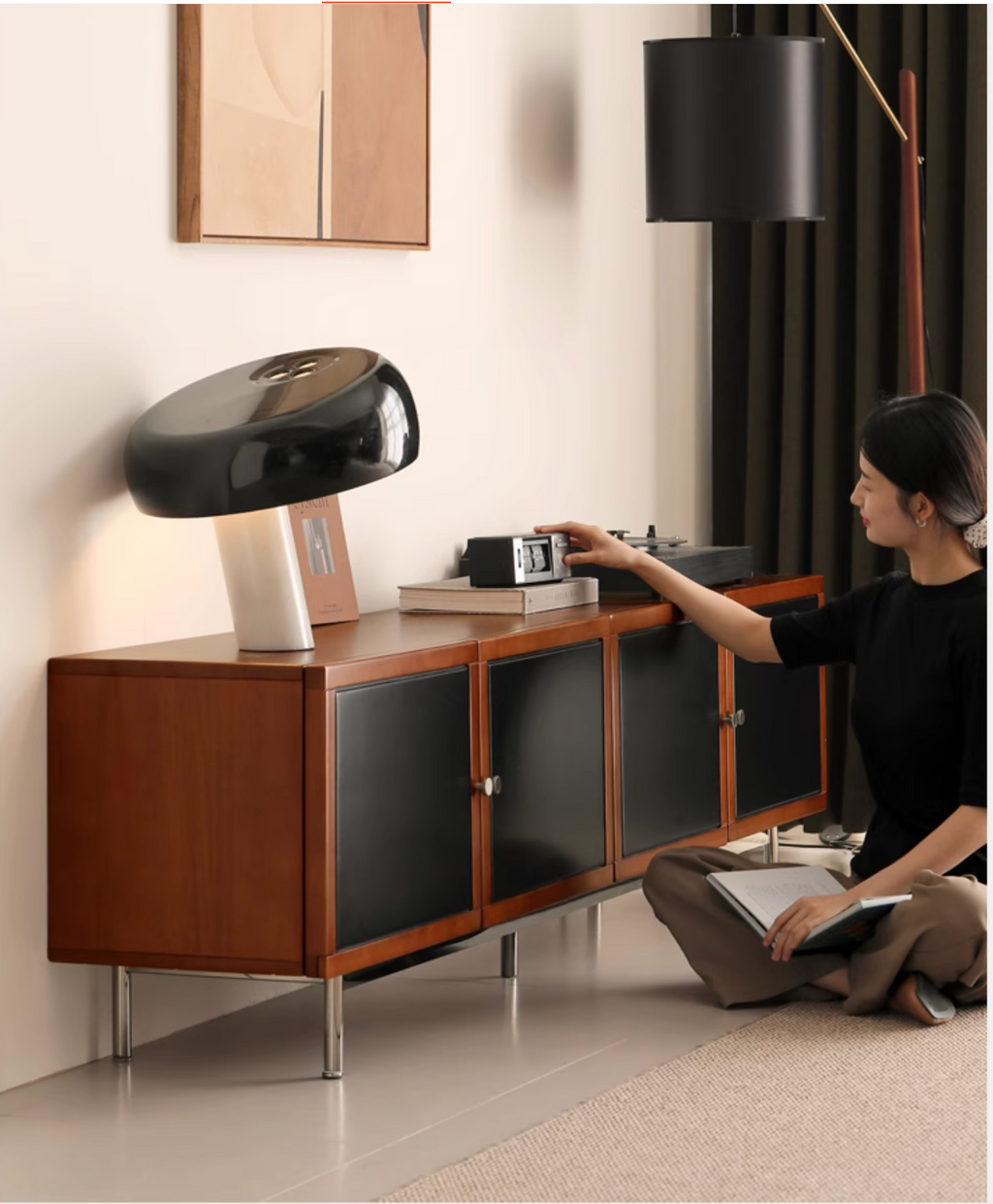 Poplar Solid Wood Bauhaus TV Stand