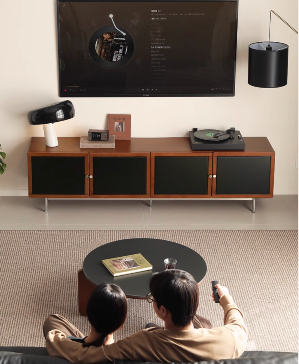 Poplar Solid Wood Bauhaus TV Stand