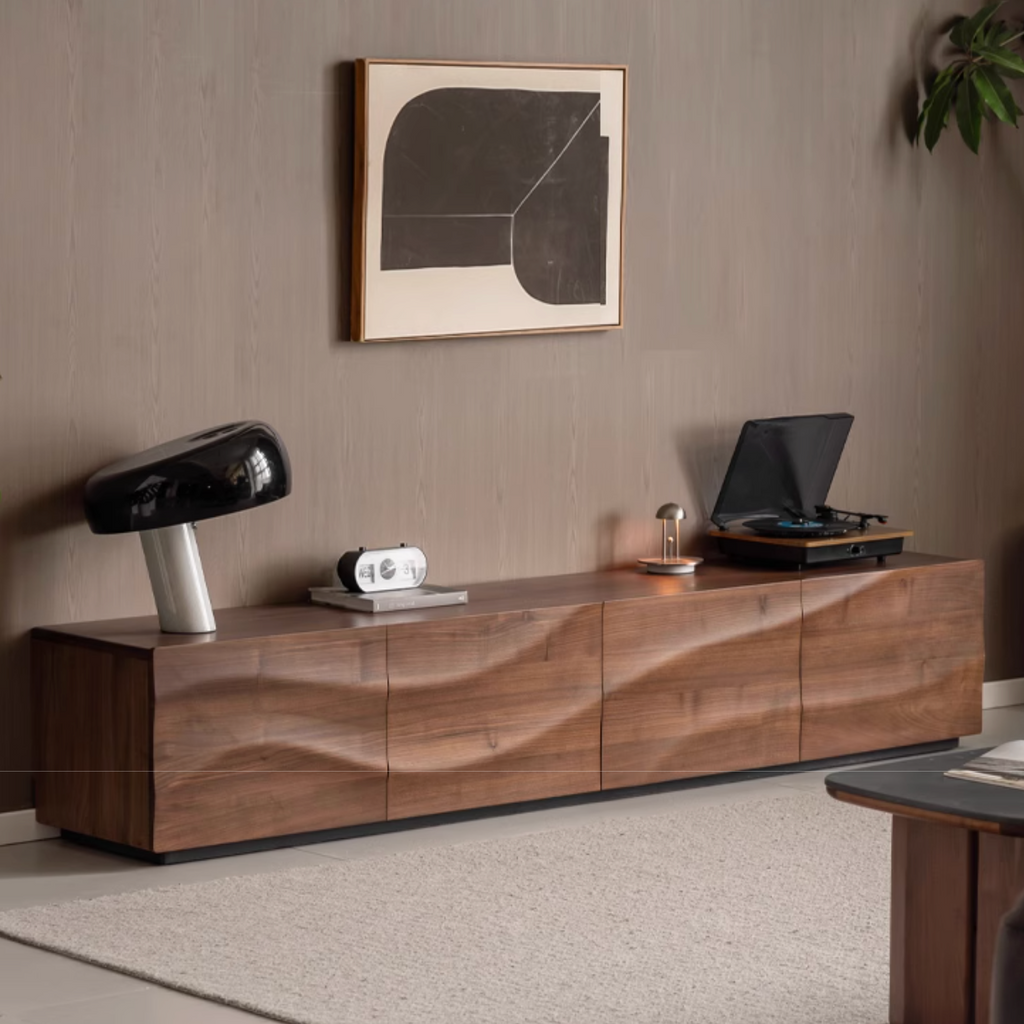 Black Walnut, Sandal Solid Wood Italian Light Luxury Style TV Stand