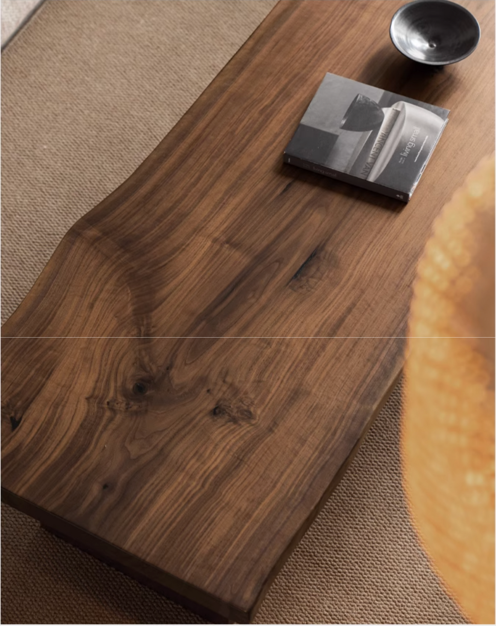 Black Walnut Solid Wood Wabi Sabi Style Coffee Table