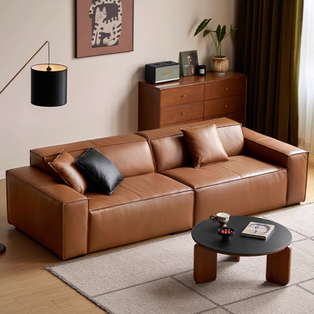 Leather Italian Light Luxury Sofa